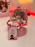 Ayat Gifts Box43 Mawlid gift box with doll, Al Abd sweets and floral decoration