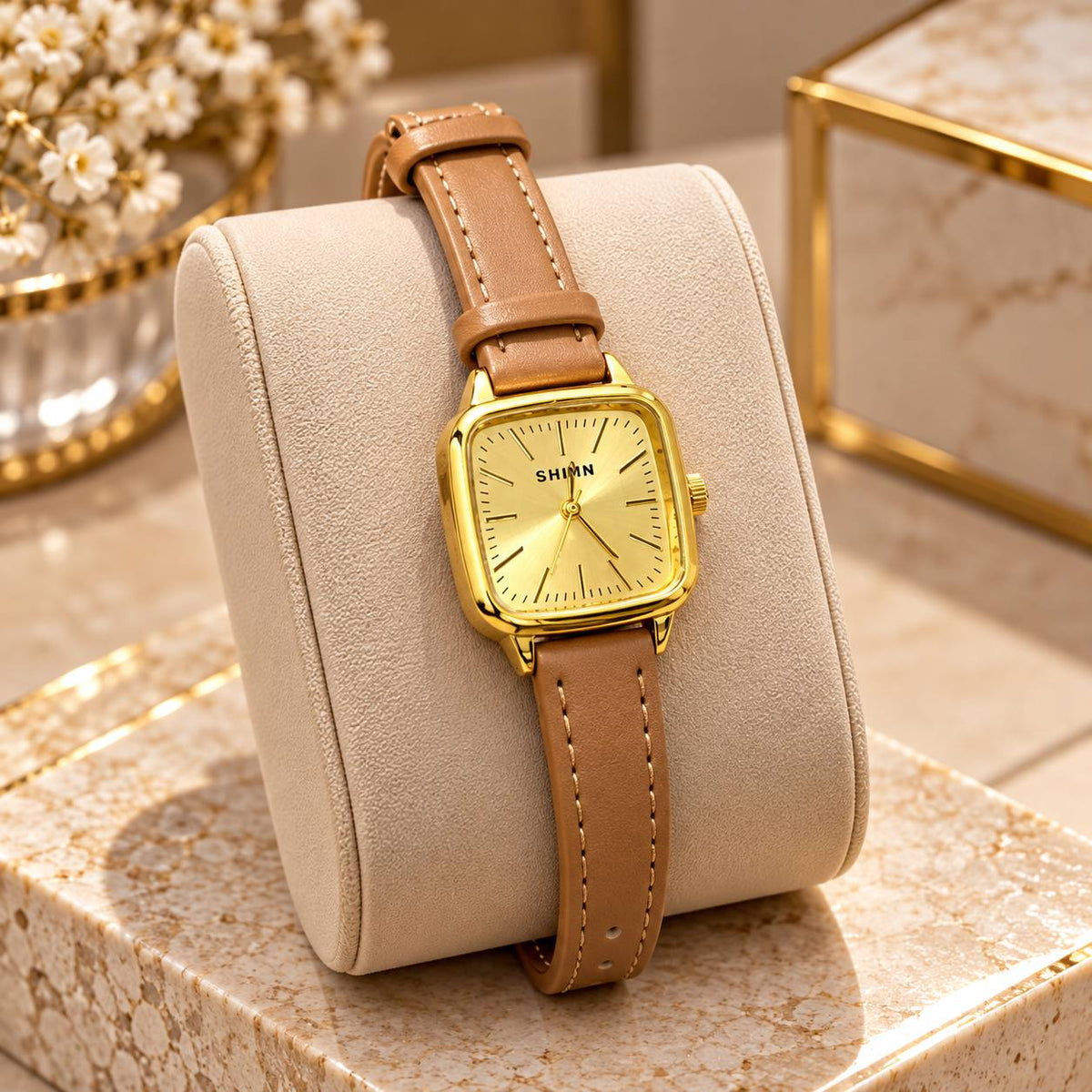 Shijin Golden Square Dial Watch