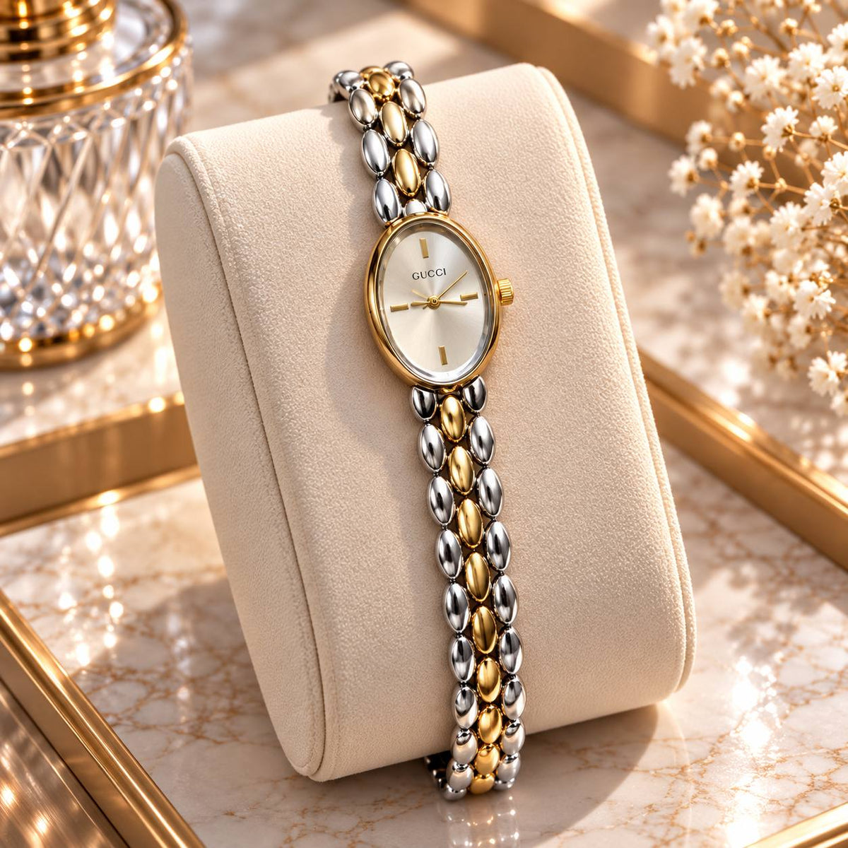 Gucci Elegance Oval Dial Stainless Steel Watch