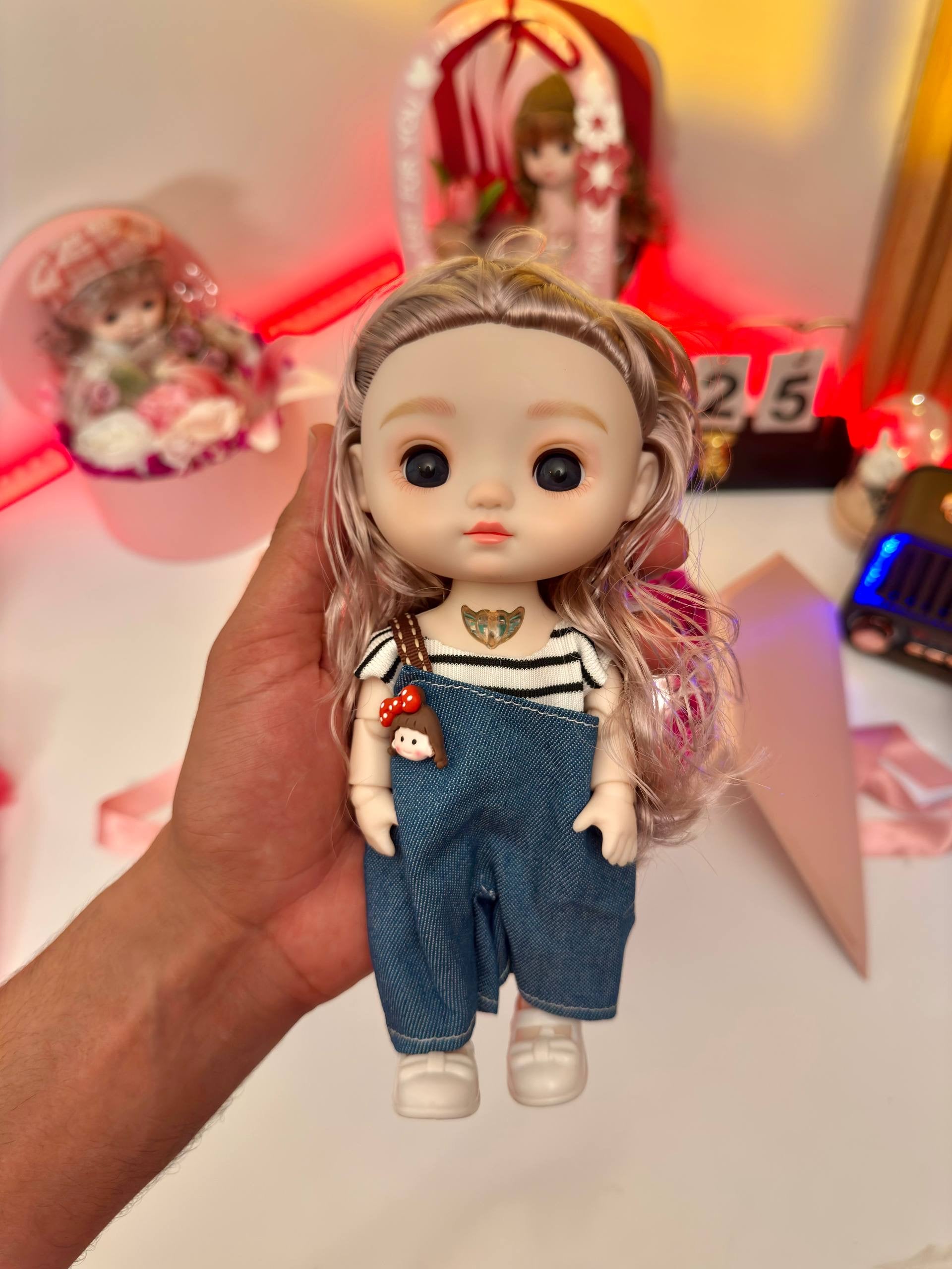 Cute mini doll with singing and light up functions